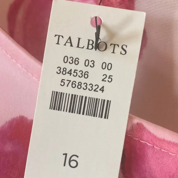 Women’s Talbots Floral Dress Sleeveless New NWT 16 Midi - Picture 7 of 7